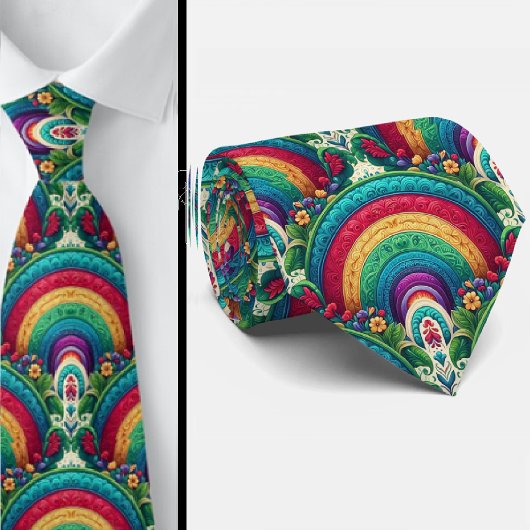 Regenbogen-Schlips | Farbige Statement-Krawatte Krawatte