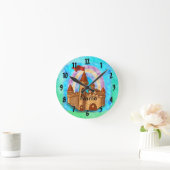 Regenbogen Schloss Runde Wanduhr (Zuhause)