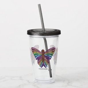 Regenbogen-Schmetterling - Akryllischer Cup (16oz) Acryltrinkbecher