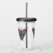 Regenbogen-Schmetterling - Akryllischer Cup (16oz) Acryltrinkbecher (Vorderseite)