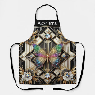 Regenbogen-Schmetterling-Art-Deco-Art-Nouveau-Schü Schürze