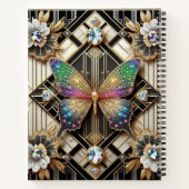 Regenbogen Schmetterling Art Deco Notizblock (Rückseite)