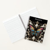 Regenbogen Schmetterling Art Deco Notizblock (Innenseite)