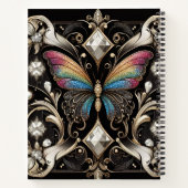 Regenbogen Schmetterling Art Deco Notizblock (Rückseite)