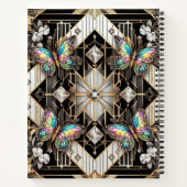 Regenbogen Schmetterling Art Deco Notizblock (Rückseite)