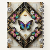 Regenbogen Schmetterling Art Deco Notizblock (Rückseite)
