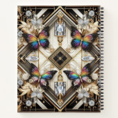 Regenbogen Schmetterling Art Deco Notizblock (Rückseite)