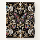 Regenbogen Schmetterling Art Deco Notizblock (Rückseite)