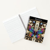 Regenbogen Schmetterling Art Deco Notizblock (Innenseite)