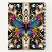 Regenbogen Schmetterling Art Deco Notizblock (Rückseite)