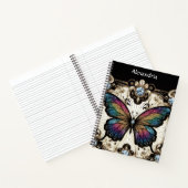 Regenbogen Schmetterling Art Deco Notizblock (Innenseite)
