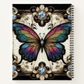 Regenbogen Schmetterling Art Deco Notizblock (Rückseite)