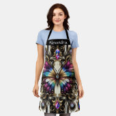 Regenbogen Schmetterling Art Deco Schürze (Getragen)