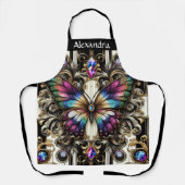 Regenbogen Schmetterling Art Deco Schürze (Vorderseite)