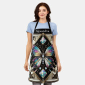 Regenbogen Schmetterling Art Deco Schürze (Getragen)