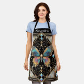 Regenbogen Schmetterling Art Deco Schürze (Getragen)
