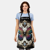 Regenbogen Schmetterling Art Deco Schürze (Getragen)