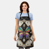 Regenbogen Schmetterling Art Deco Schürze (Getragen)