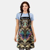 Regenbogen Schmetterling Art Deco Schürze (Getragen)