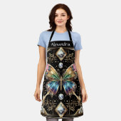 Regenbogen Schmetterling Art Deco Schürze (Getragen)