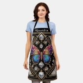 Regenbogen Schmetterling Art Deco Schürze (Getragen)
