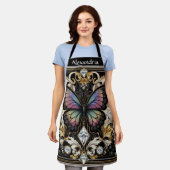 Regenbogen Schmetterling Art Deco Schürze (Getragen)