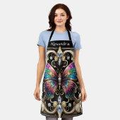 Regenbogen Schmetterling Art Deco Schürze (Getragen)