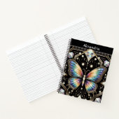 Regenbogen-Schmetterling-Art-Deco-Spiralblock Notizblock (Innenseite)