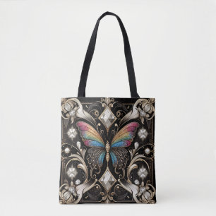 Regenbogen-Schmetterling-Art-Deco-Tasche Tasche