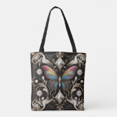 Regenbogen-Schmetterling-Art-Deco-Tasche Tasche (Rückseite)