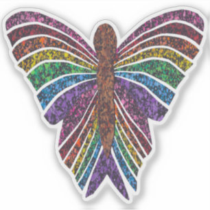 Regenbogen Schmetterling - Aufkleber