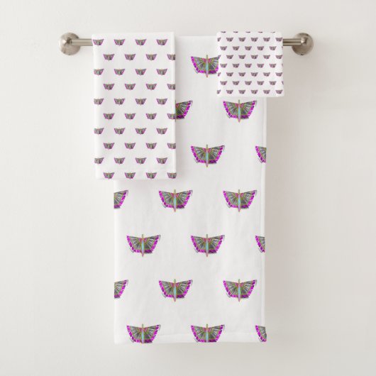 Regenbogen-Schmetterling Badhandtuch Set (Insitu)