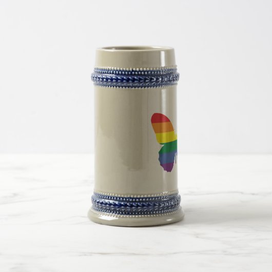 Regenbogen-Schmetterling Bierglas (Mittel)