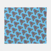 Regenbogen-Schmetterling (blau) - Fleece Blanket (Vorderseite (Horizontal))