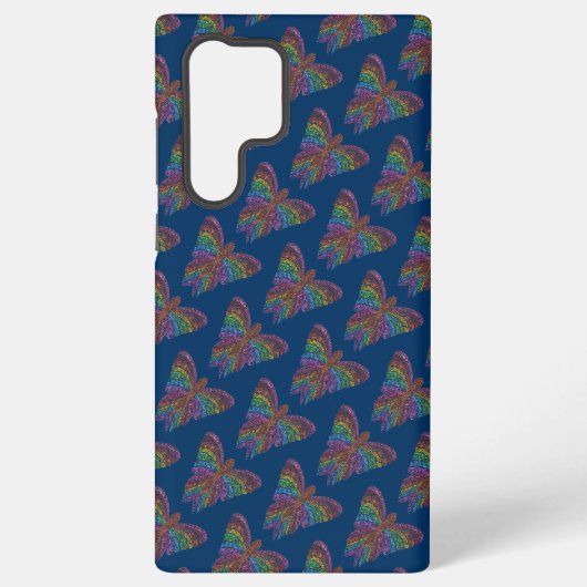 Regenbogen-Schmetterling (blau) - Samsung Case Galaxy Hülle (Rückseite)