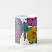 Regenbogen-Schmetterling-Blumen-Keramik-Kaffeetass Kaffeetasse (Mittel)