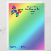 Regenbogen-Schmetterling Briefkopf (Vorne/Hinten)