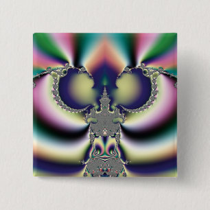 Regenbogen Schmetterling Button