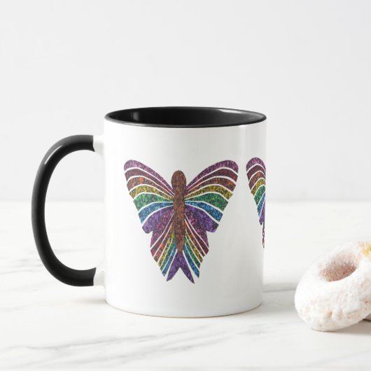 Regenbogen-Schmetterling - Combo-Tasse (11oz) Tasse (Mit Donut)