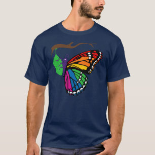 Regenbogen-Schmetterling, der von der Puppe T-Shirt