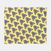 Regenbogen-Schmetterling (gelb) - Fleece Blanket (Vorderseite (Horizontal))