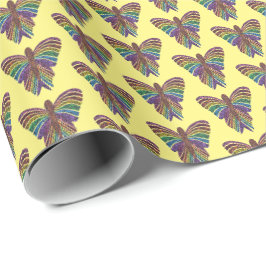 Regenbogen Schmetterling (gelb) - Geschenkpapier