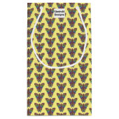 Regenbogen-Schmetterling (gelb) - Geschenktasche Kleine Geschenktüte (Rückseite)