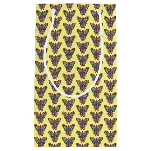 Regenbogen-Schmetterling (gelb) - Geschenktasche Kleine Geschenktüte (Vorderseite)