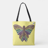 Regenbogen Schmetterling (gelb) - Tote Tasche (Rückseite)