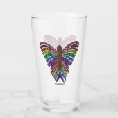 Regenbogen-Schmetterling - Glass-Cup (16oz) Glas (Vorderseite)