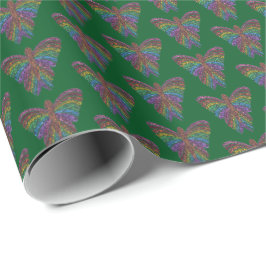 Regenbogen-Schmetterling (grün) - Geschenkpapier