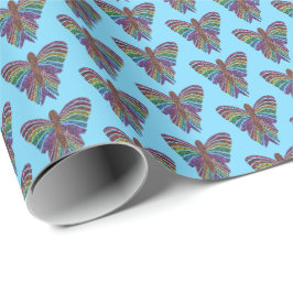Regenbogen-Schmetterling (hellblau) - Geschenkpapi Geschenkpapier