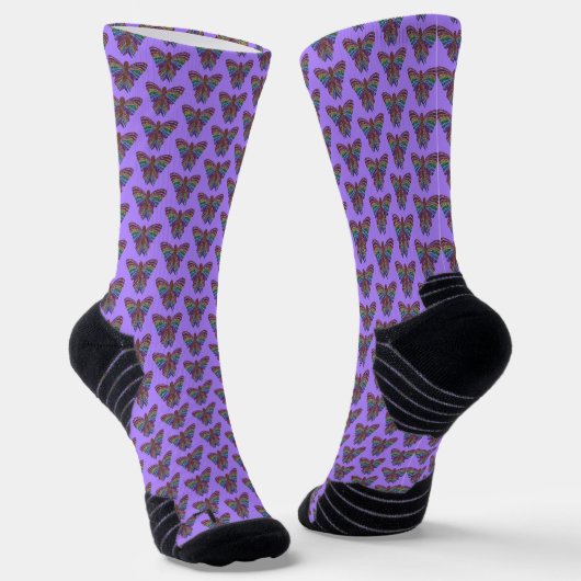 Regenbogen Schmetterling (hellblau) - Sport Socken (Gewinkelt)