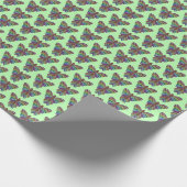 Regenbogen Schmetterling (hellgrün) - Geschenkpapi Geschenkpapier (Ecke)